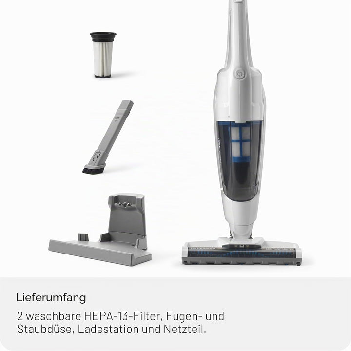Vacmaster VSD1801EU 2in1 Akku Staubsauger beutellos/bis zu 30 Min.Laufzeit,Elektrische Kehrbesen wit