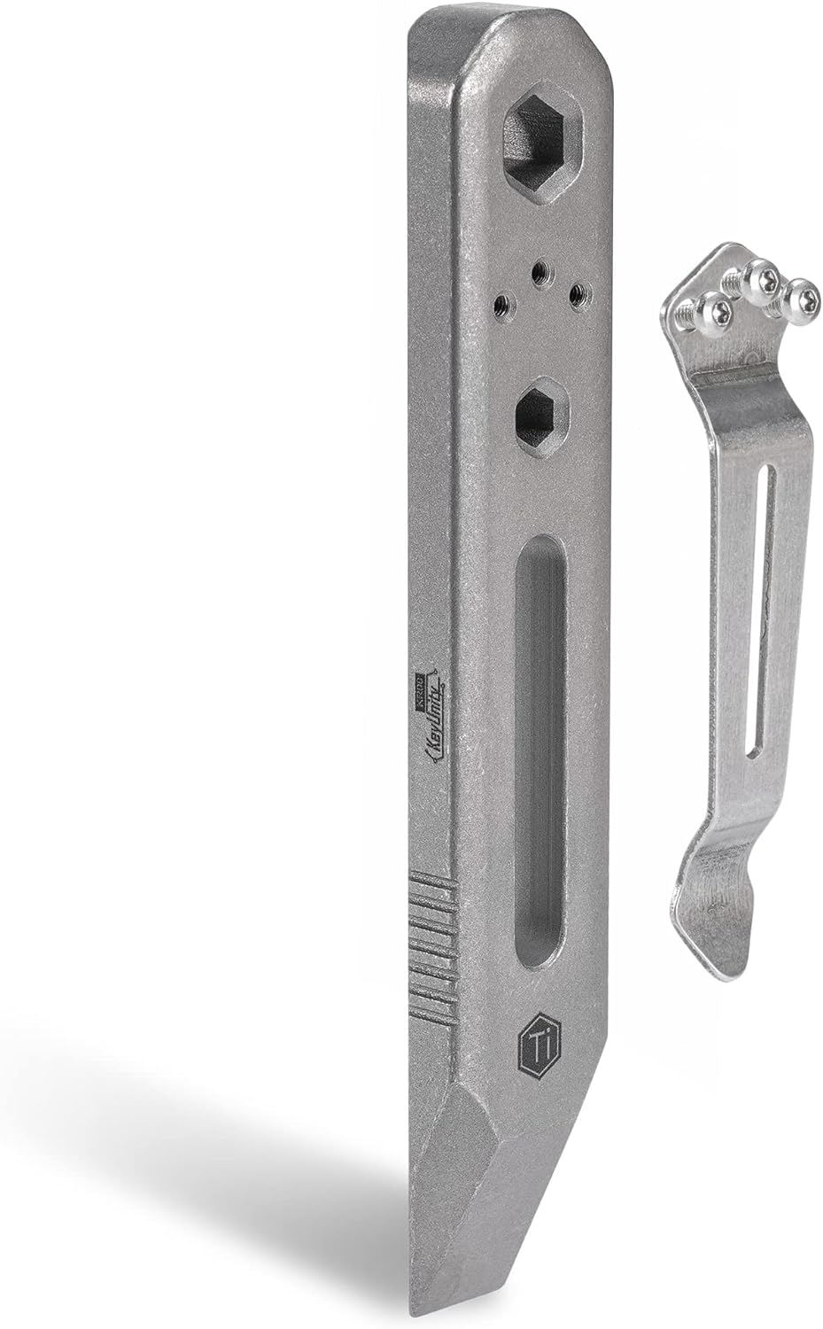 KeyUnity KR00 Titanium EDC Brecheisen-Multiwerkzeug mit Schraubendreher und Taschenclip