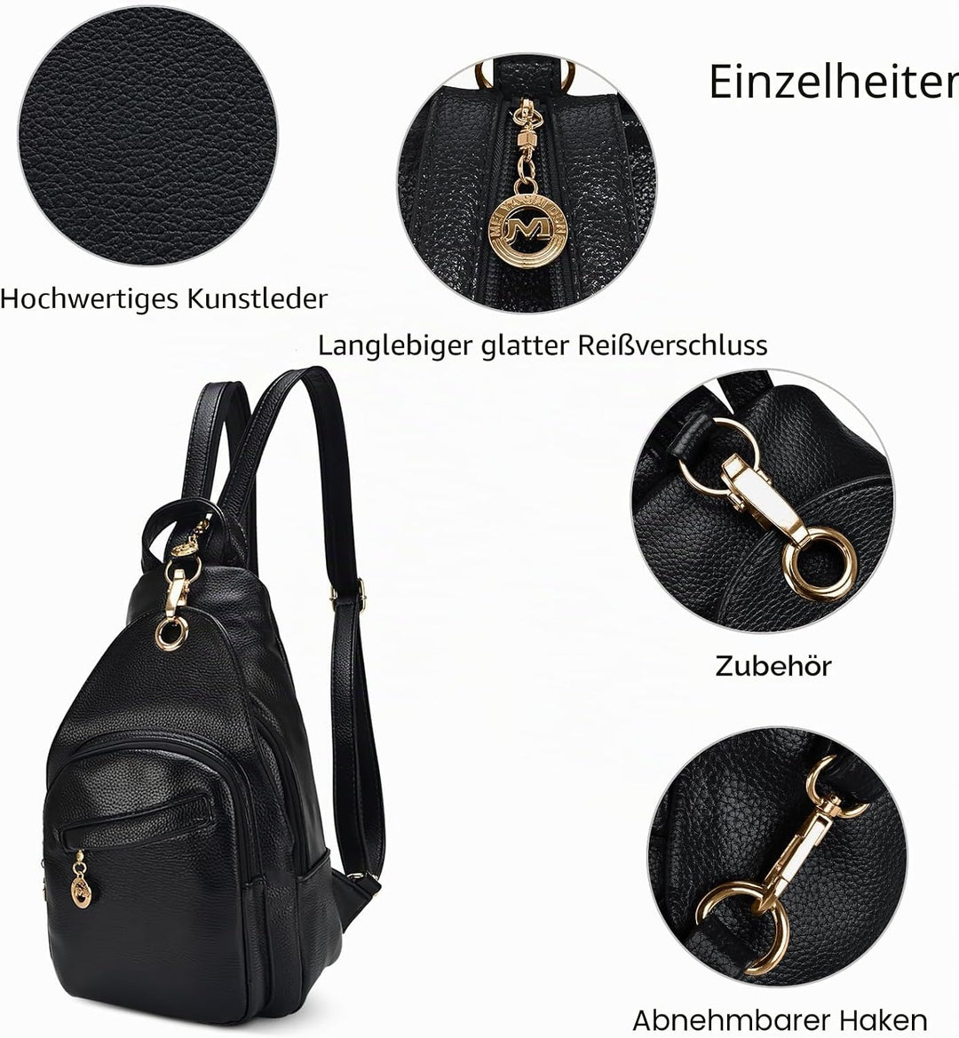 DIRRONA Damen Rucksack Beiläufig Kleine Brusttasche für Damen Multifunktionale Reise Wasserdicht Sch
