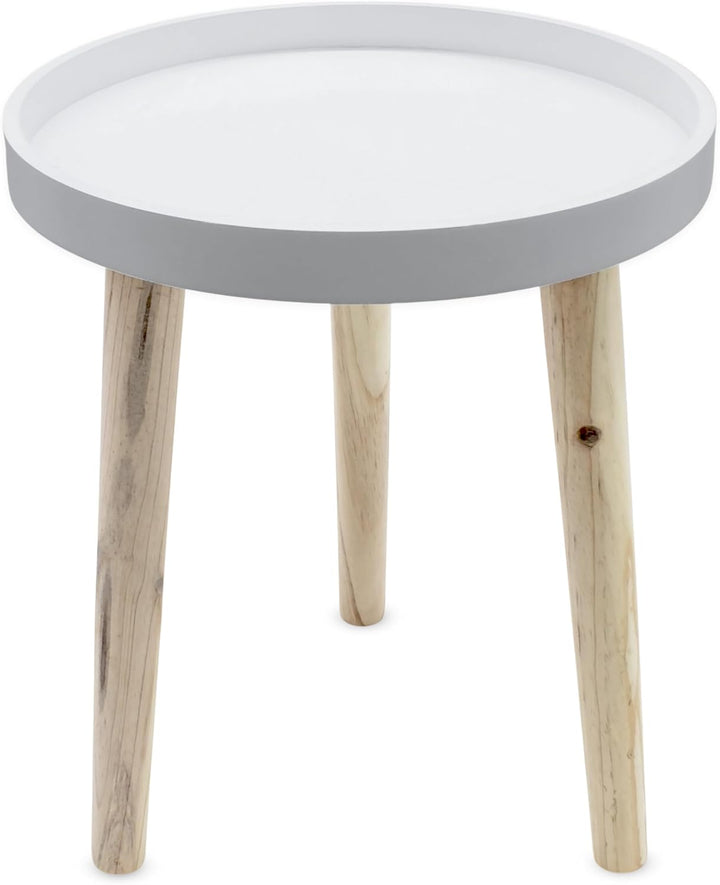 Deko Holz Tisch 36x30 cm - weiss - Kleiner Beistelltisch Couchtisch Sofatisch, Weiss