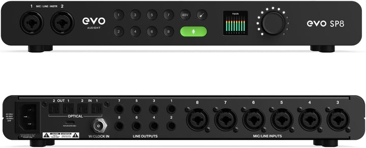 Audient EVO SP8, Studio-Preamp-Expander, Acht EVO-Vorverstärker, 8 x EVO Mikrofonvorverstärker mit S