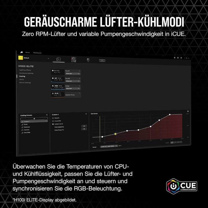 Corsair iCUE H150i RGB Elite CPU-Flüssigkeitskühler (16 Dynamische RGB-LEDs, AF Elite Series 120-mm-