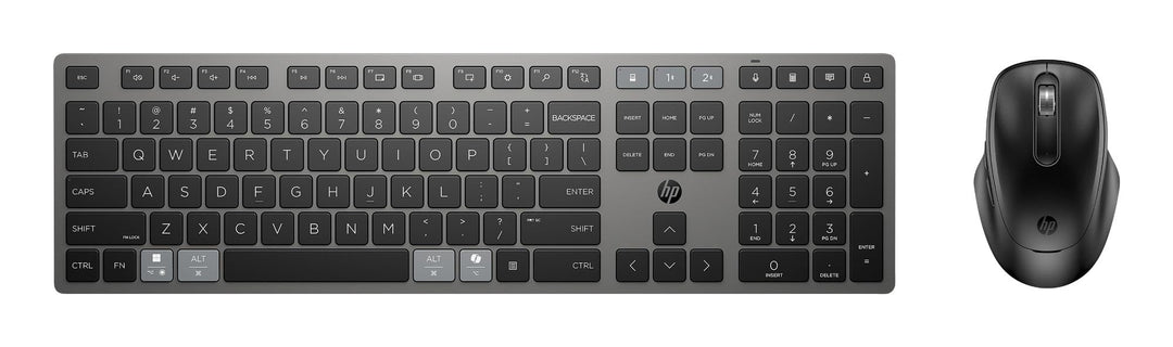 HP 720 Kabellose Tastatur und Maus, wiederaufladbar, für mehrere Geräte, Schnellladung, Dongle USB H