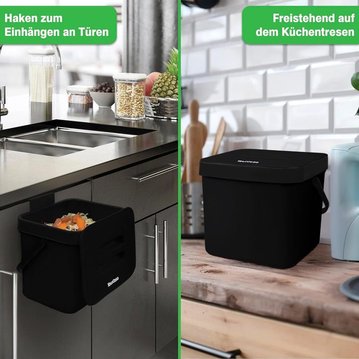 YourCasa Biomülleimer Küche 7L - Komposteimer zum Einhängen mit Sieb - Spülmaschinenfest - Biomüll B