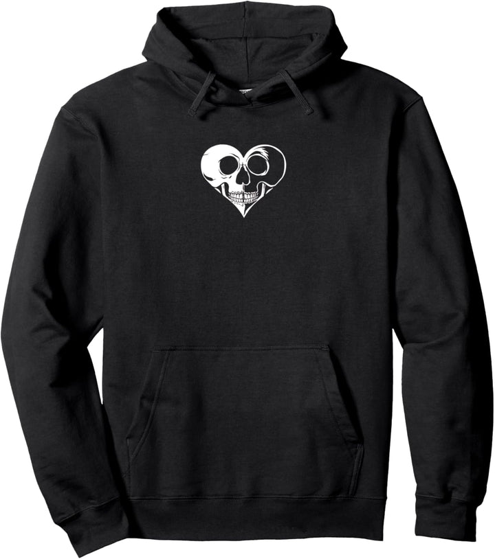 Skull Heart Aesthetic Pastel Goth Gothic Soft Grunge Graphic Pullover Hoodie