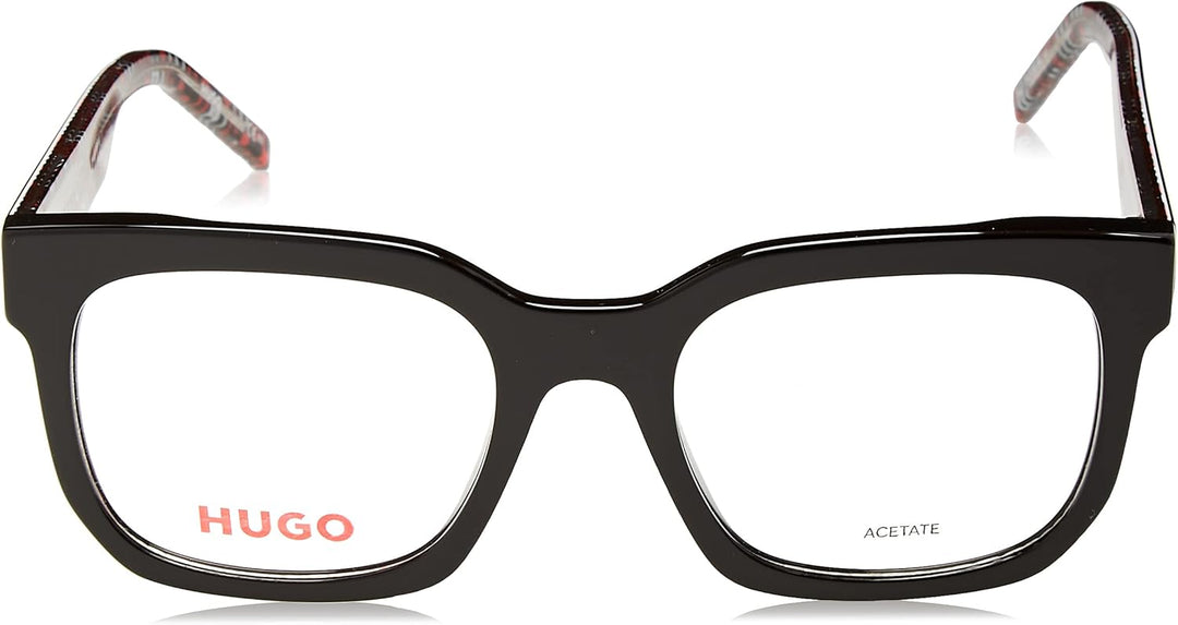 HUGO Unisex Sunglasses 53 Black Pattern Black, 53 Black Pattern Black