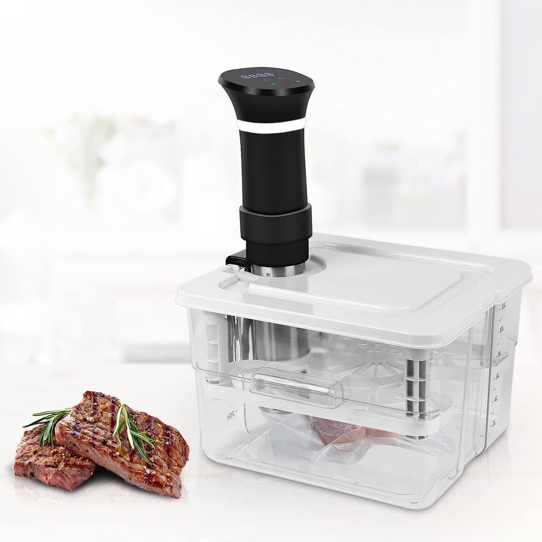 Sous Vide Behälter 7 in 1 Set 12L mit Deckel und Rack, für Garer Stick Professional, Mehrere Marken