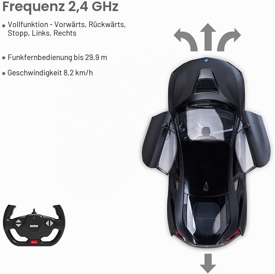 Rastar RC Auto | 1:14 BMW i8 Funkferngesteuertes Spielzeugauto, Modellfahrzeug, öffnen der Türen per