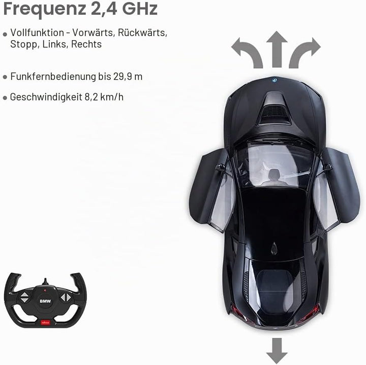 Rastar RC Auto | 1:14 BMW i8 Funkferngesteuertes Spielzeugauto, Modellfahrzeug, öffnen der Türen per