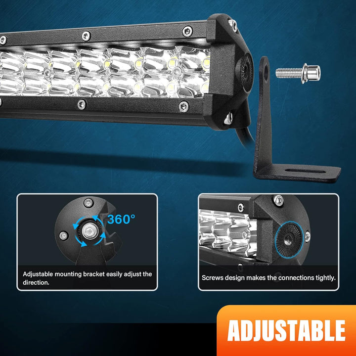 PICAA 24 Zoll 180W LED Lightbar 12V 24V, 6000K Weiss LED Lichtbalken Arbeitsscheinwerfer Bar Wasserd