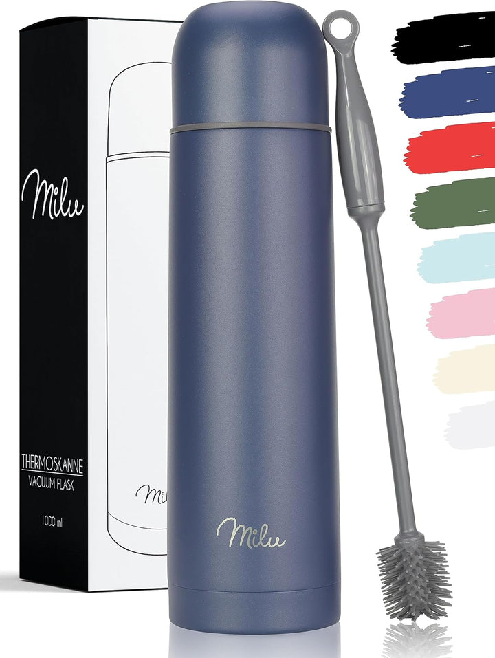 Milu Thermosflasche Thermoskanne Isolierflasche 1L, 750ml, 500ml - Isolierte Edelstahl Trinkflasche,