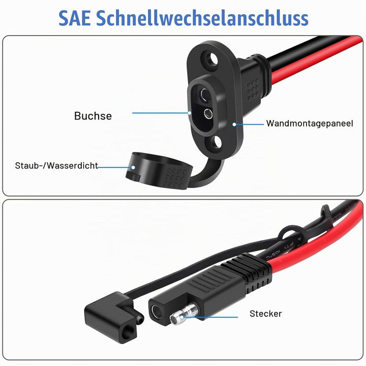 Linkstyle SAE-Schnellverbinder, SAE-Verlängerungskabel, 10 AWG, Stecker auf Buchse, Steckdose, Seite