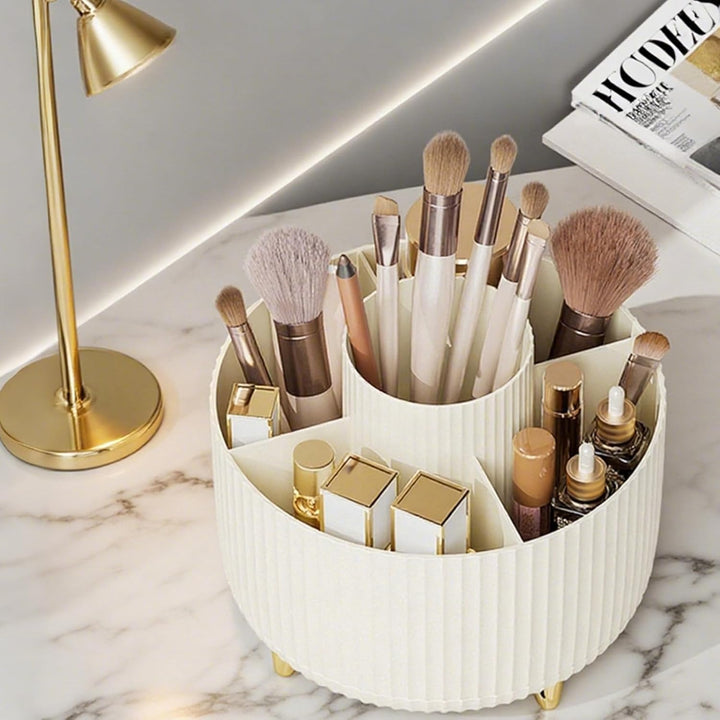 3 Stück Kosmetik Organizer Drehbar, 360 Gard Drehbarer Make Up Organizer mit 5 Fächern, Multifunktio