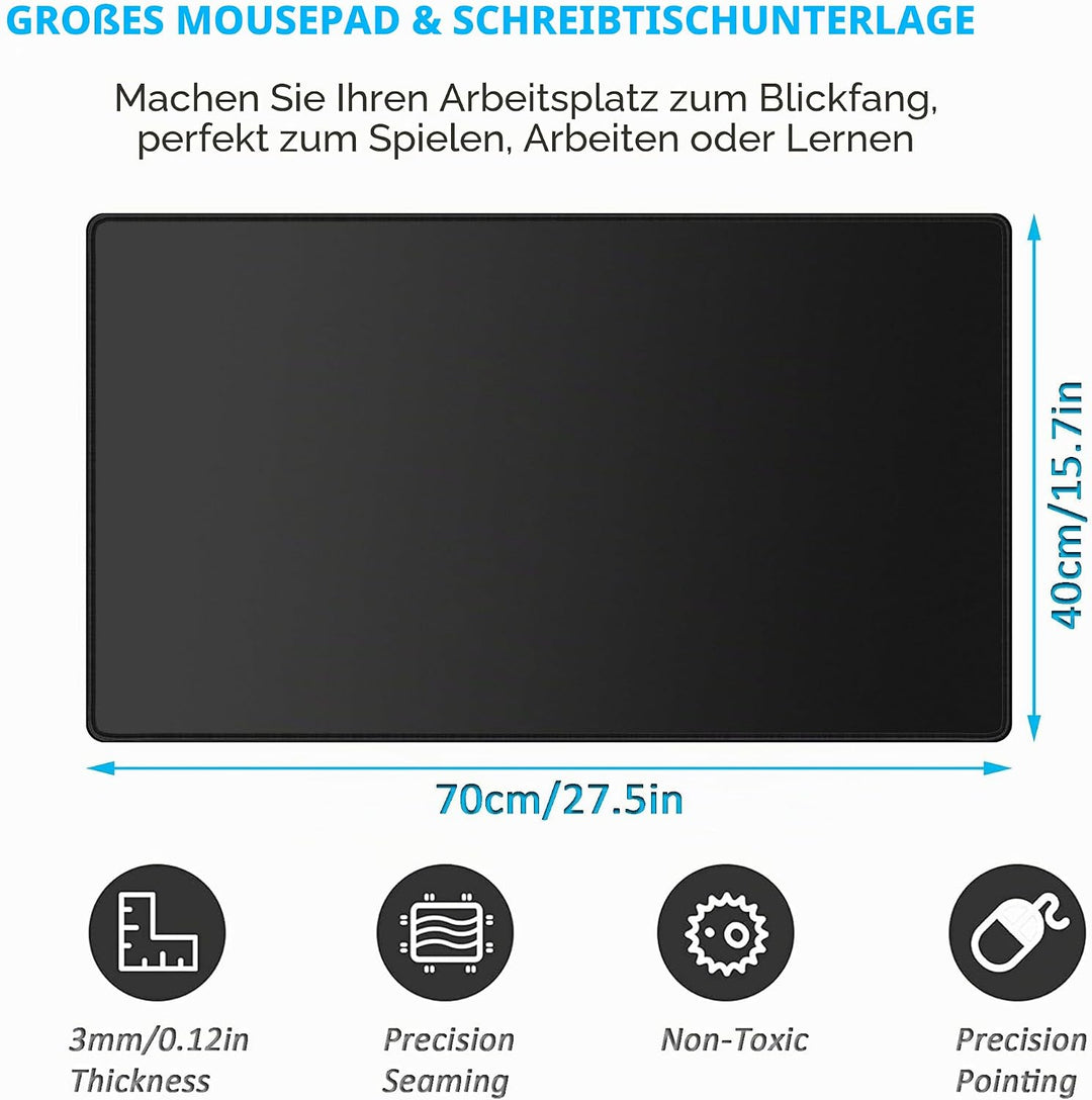 LL-COEUR XXL Schwarz Mauspad Gaming Mouse Mat Laptops Schreibtischunterlage Desk Pad (700 x 400 x 3