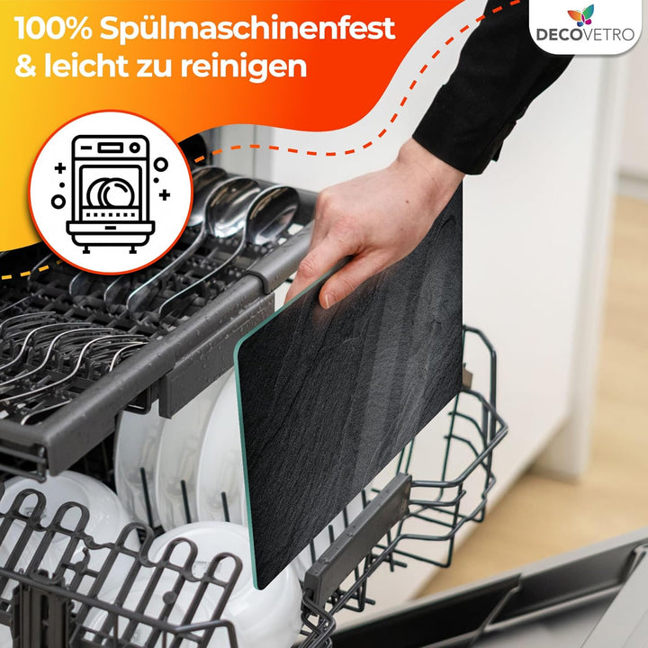 Decovetro® Schneidebrett Glas | 40 x 30 cm | Glass Cutting Board | Hygienisches und robustes Glassch