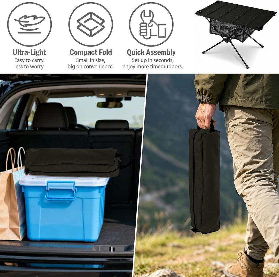 Campingtisch Faltbar - Klapptisch Camping Tisch Höhenverstellbar Ultraleicht Stabil Aluminium Outdoo
