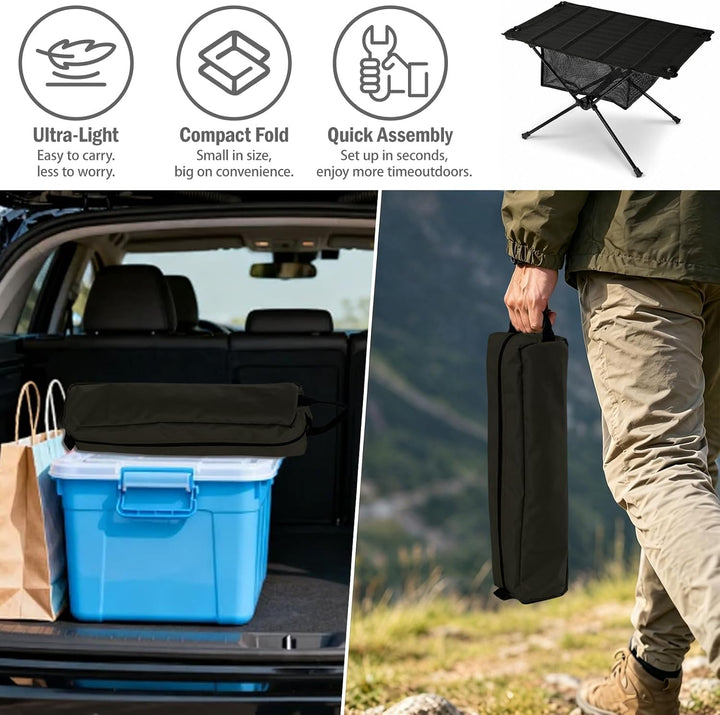 Campingtisch Faltbar - Klapptisch Camping Tisch Höhenverstellbar Ultraleicht Stabil Aluminium Outdoo