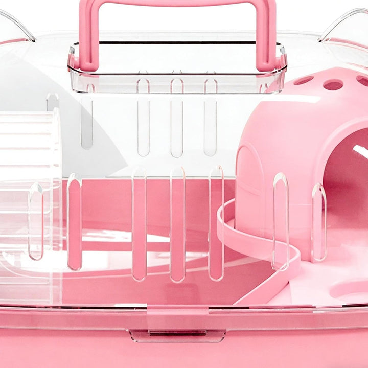 Hamster-Tragekäfig, tragbarer Hamster-Reisekäfig, kleine -Tier-Transportbox für Kaninchen, Nagetiere