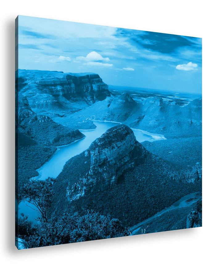 deyoli Traumhafter Küstenlandschaft in Afrika Format: 60x60 Effekt: Monocrome Blau als Leinwand, Mot