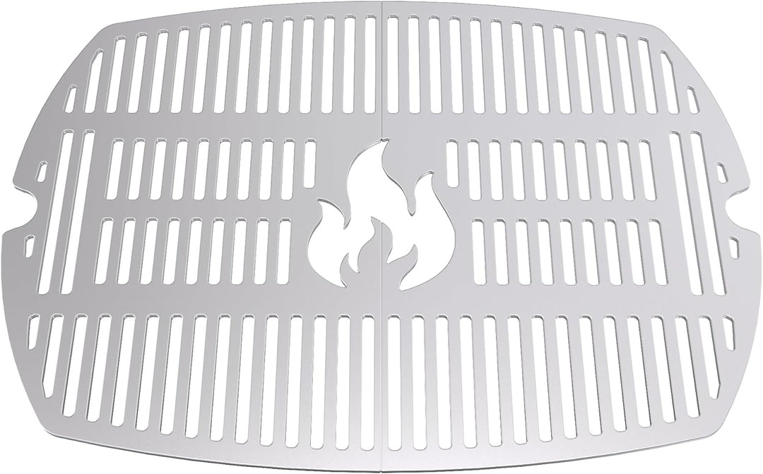 teileplus24 GRE-1-Q2 Grillrost Komplett Set aus V2A Edelstahl kompatibel mit Weber Q200 | Q220 | Q26