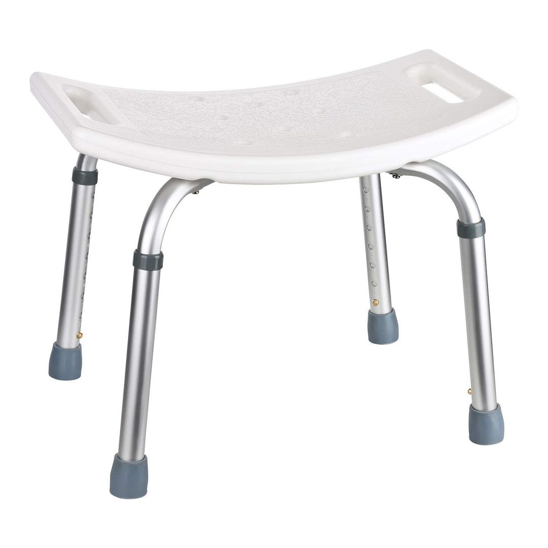 flexilife Duschhocker eckig - Duschsitz höhenverstellbar, Bad Hocker eckig weiss für Senioren - Bade