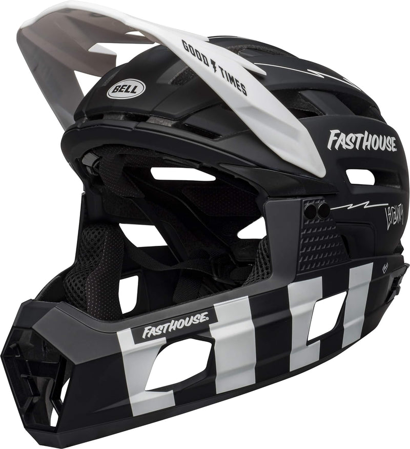 BELL Herren Super Air Helm S Matte Black/White Fasthouse, S Matte Black/White Fasthouse