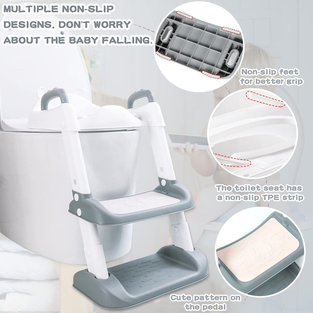 Toilettensitz Kinder Kinder WC,Toilettensitz für Kleinkinder mit Treppe,Toilettenaufsatz Kinder, Ver