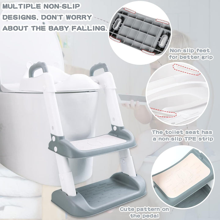 Toilettensitz Kinder Kinder WC,Toilettensitz für Kleinkinder mit Treppe,Toilettenaufsatz Kinder, Ver