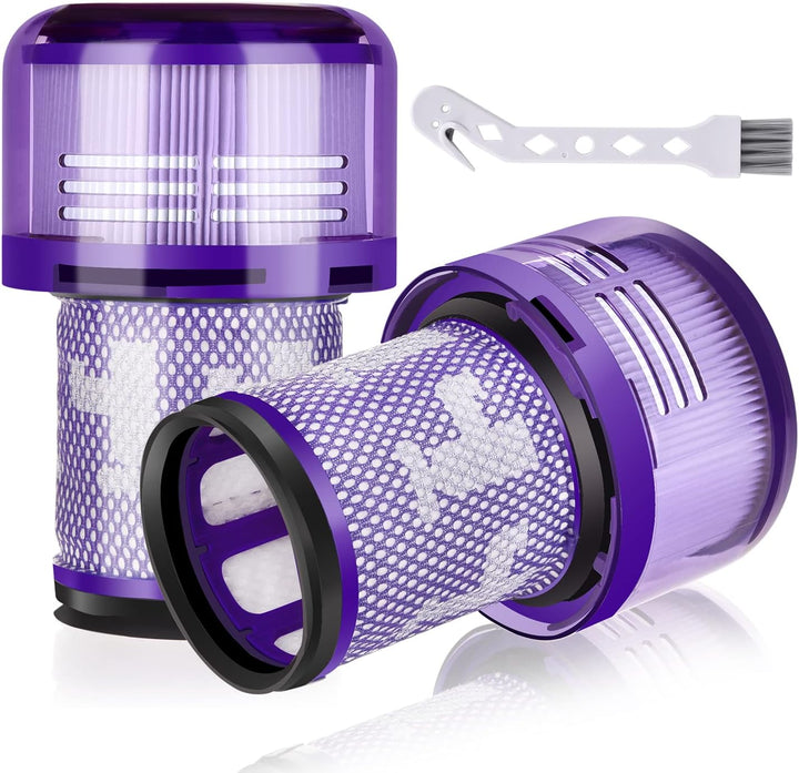 Leadaybetter 2 Stück Ersatzfilter Filter für Dyson V12 Detect Slim Absolute Staubsauger, Waschbar Er
