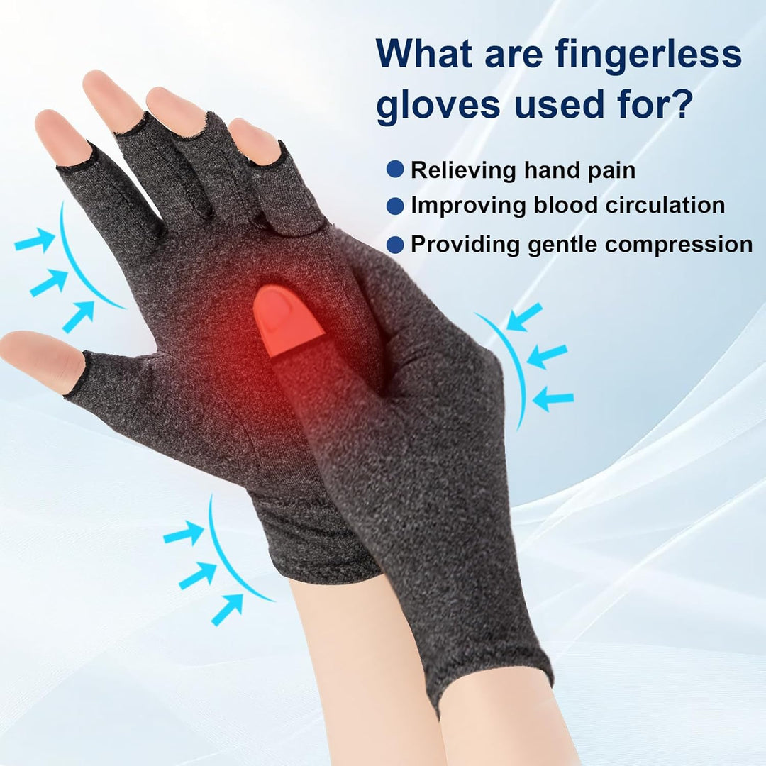 4 Paar Arthritis Handschuhe kompressionshandschuhe - für Frauen und Männer fingerlose handschuhe (S)
