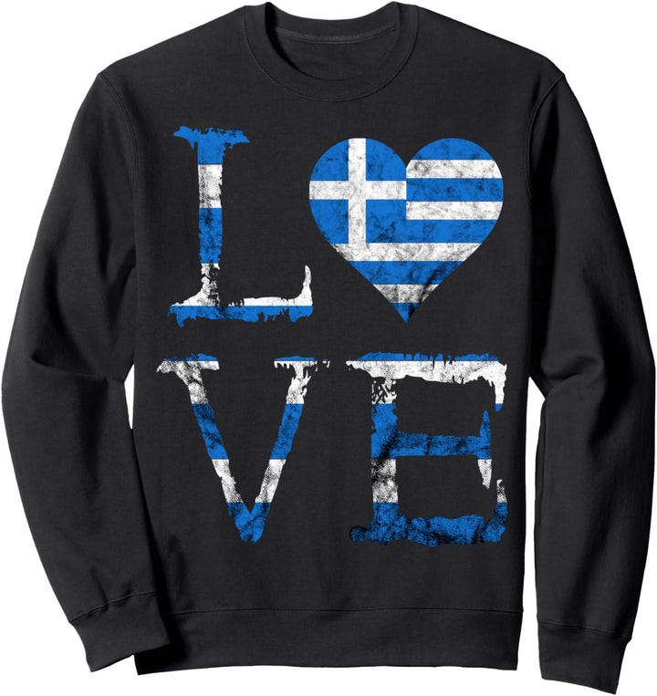 Griechenland Love Grieche Herz Griechische Flagge Stolz Sweatshirt