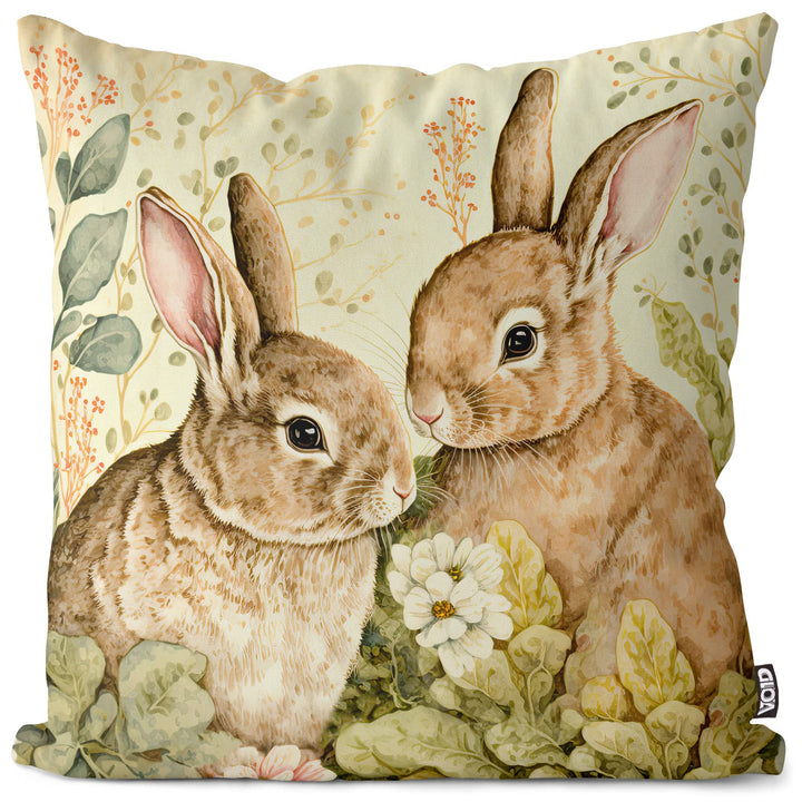 VOID Osterhasen Hasen Pärchen 50x50 Kissenhülle Polyester Zierkissen Couchkissen Ostern Osterdeko De