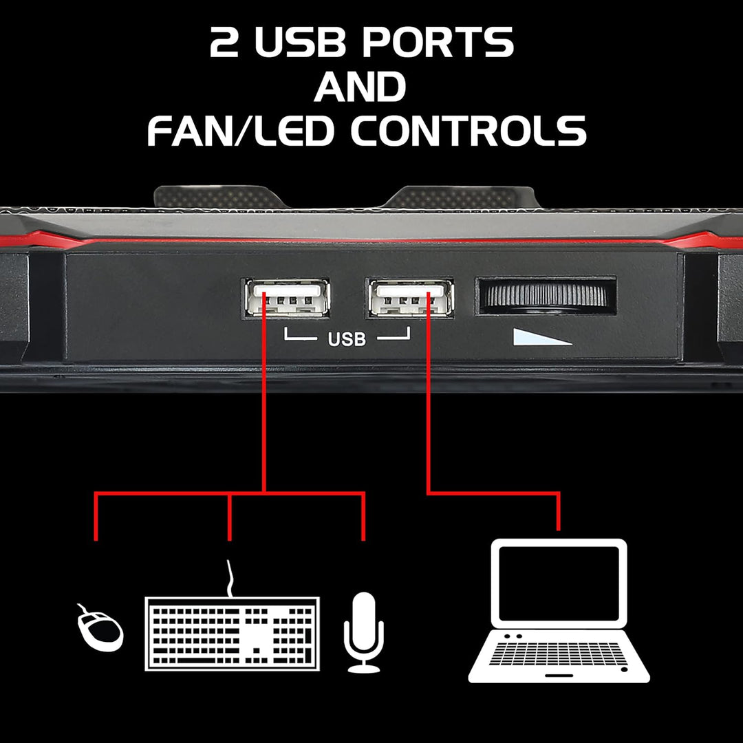 ENHANCE Gaming Laptop Kühlständer - Laptop Kühler mit 7 verstellbaren Höheneinstellungen & Dual USB