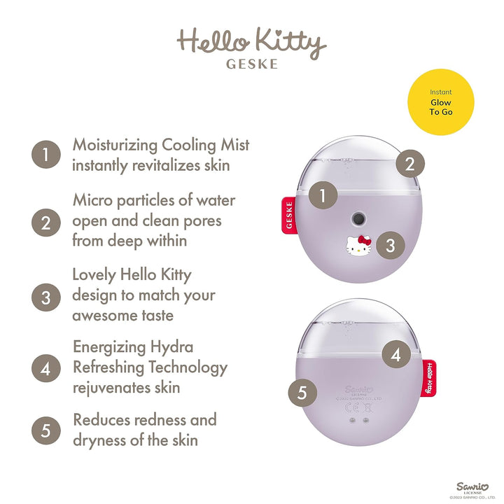 GESKE x Hello Kitty | SmartAppGuided™ Facial Hydration Refresher | 4 in 1 | Wasserzerstäuber | Gesic