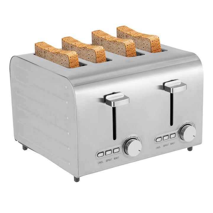 Toaster 4 Scheiben 1500W, Automatik-Langschlitztoaster, 7 Bräunungsstufen, Einstellbare Temperatur,