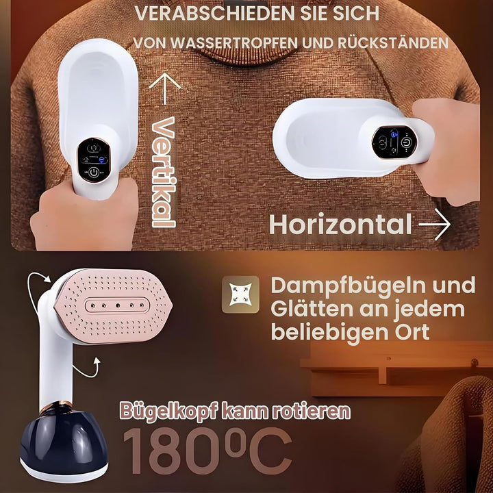 Clothes Steamer Dampfglätter 1200W, Tragbarer Dampfbürste, Metall Dampfplatte, Reise Dampfbügler mit