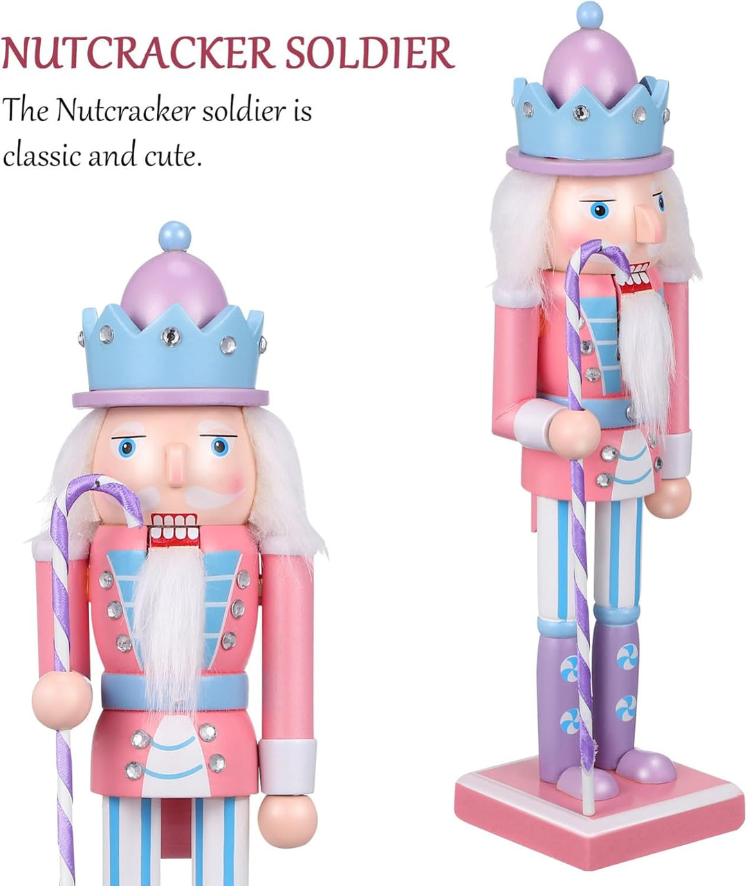 JECOMPRIS Weihnachts-Soldat-Nussknacker-Dekoration Holz 25 4 cm Nussknacker-Figur Weihnachtsdekorati