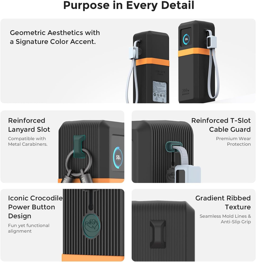 Silikon-Schutzhülle für UGREEN Nexode Pro Power Bank 25000mAh 200W Max Schnellladen, Powerbank Hülle
