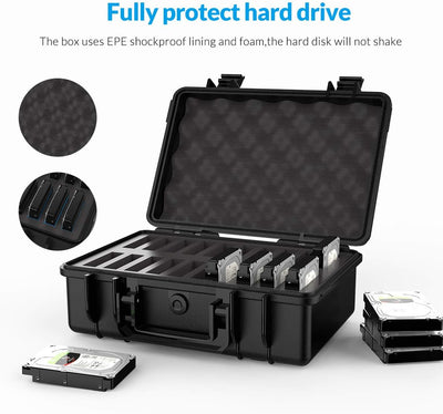 ORICO Hand-gehalten Festplattenkoffer für 20x3,5 Zoll Festplattenlaufwerke, HDD Schutzkoffer für Fes