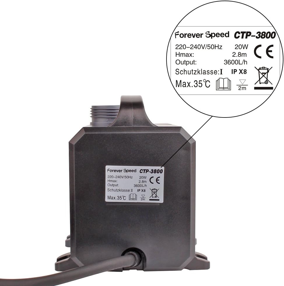 Forever Speed Super ECO Teichpumpe Filterpumpe Energiespar Wasserpumpe Koiteich Bachlaufpumpe (3000-
