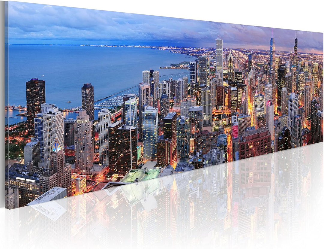 murando - Wandbilder XXL Stadt New York 135x45 cm 1 tlg - Wand Deko Vlies Leinwand Bilder Gross Wand