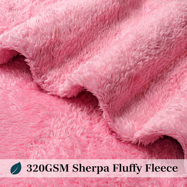 PAVILIA Flauschige Sherpa-Überwurfdecke für Couch-Sofa | Plüsch-Zottel-Fleecedecke | weich, flauschi