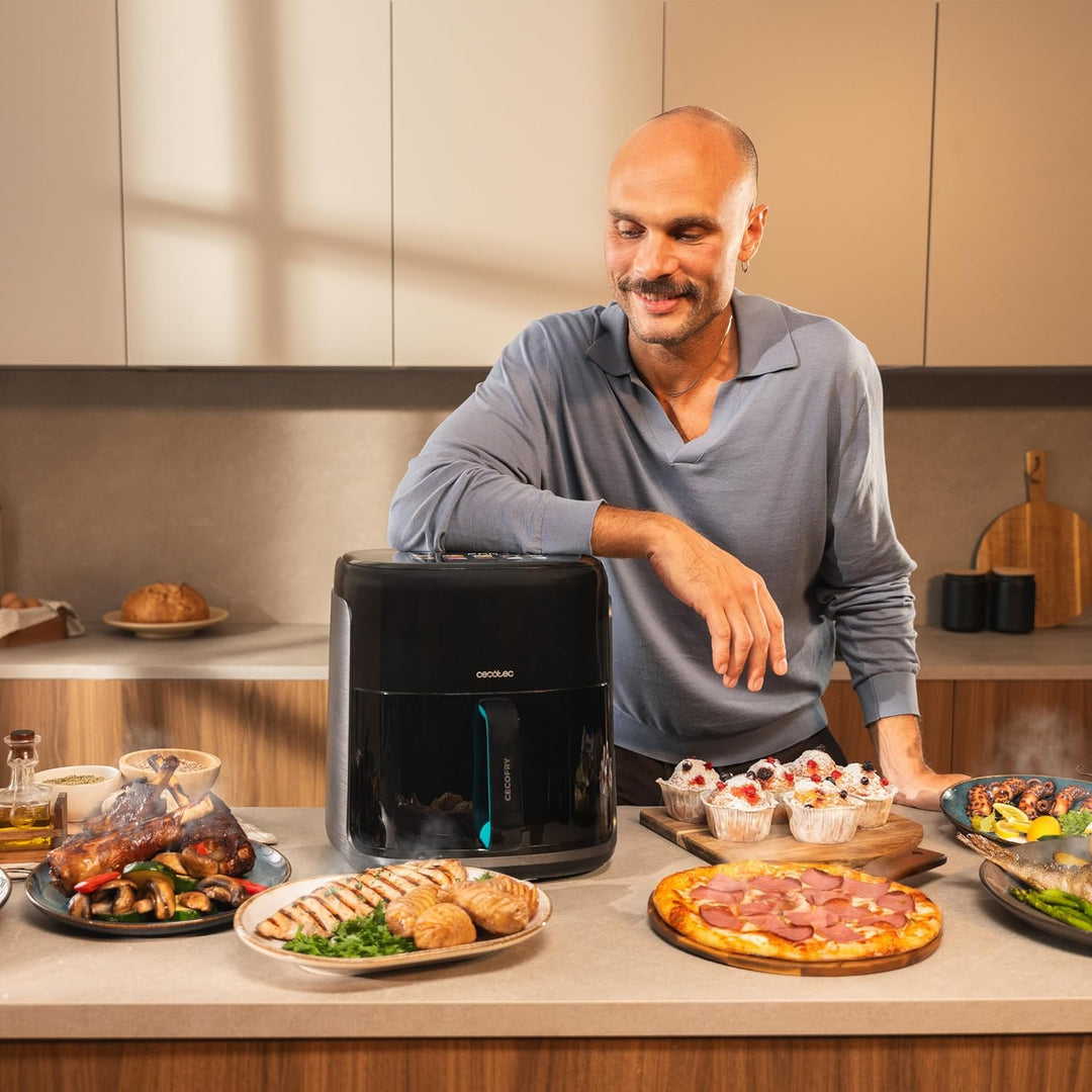 Cecotec Heissluftfritteuse ohne Öl - 6,5L - Grill - Doppelwiderstand - Integrierter Smoker - Air Fry