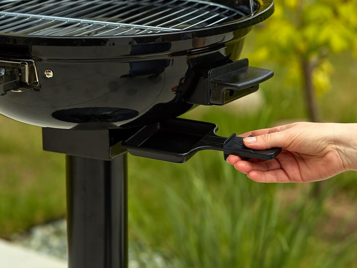 CUSIMAX Elektrogrill Standgrill mit Deckel und Standfuss, Regulierbare Temperatur und Fettauffangsch