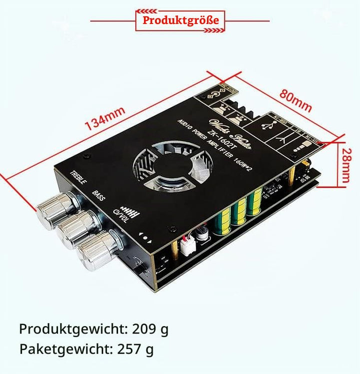 WANGCL 2 * 160W TDA7498E Leistungs-Subwoofer Stereo-Verstärker-Platine Bluetooth-kompatibel 2.0 K Kl