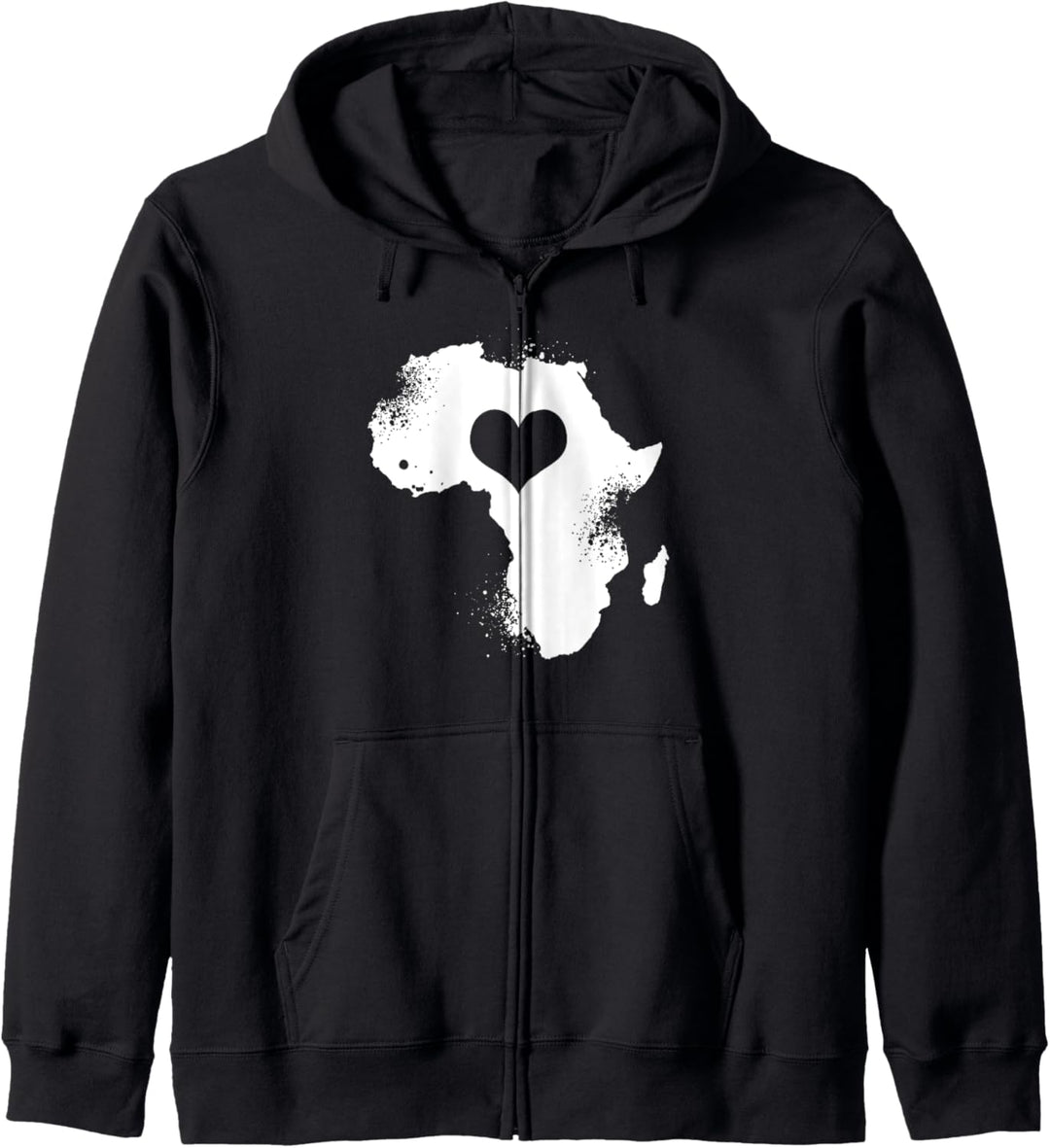 Afrika Kontinent Silhouette | Safari Kleidung | Herz Afrika Kapuzenjacke