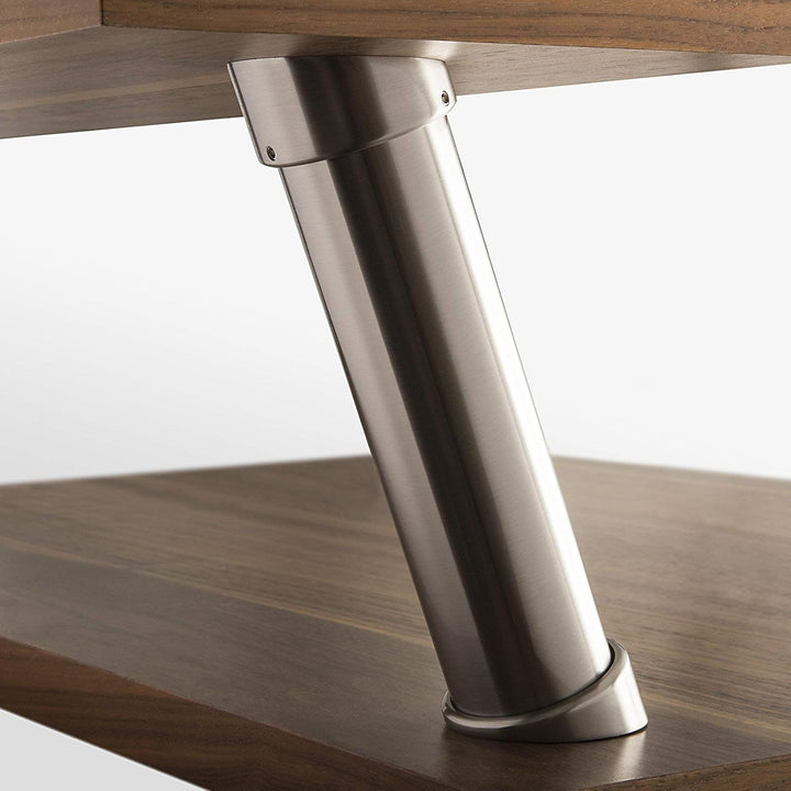 2 Stück Barkonsolen schräg 21° Höhe 200 mm/Ø 50 mm Edelstahloptik Thekenfuss Bar Konsole Tresenfuss