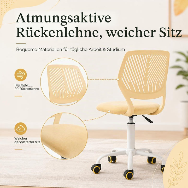 Homy Casa Schreibtischstuhl, verstellbarer Drehstuhl, Bürostuhl, Stoffsitz, ergonomischer Arbeitsstu