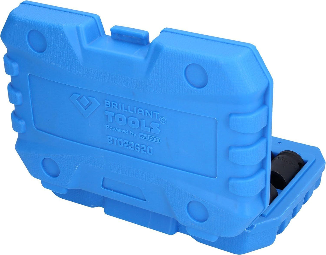 BRILLIANT TOOLS BT022620 1/2" Kraft-Stecknuss-Satz sechskant, 13-TLG, kurz [Powered by KS Tools]