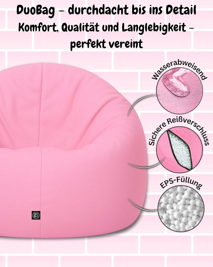 PATCH HOME Sitzsack 2 in 1 Sitzkissen Bodenkissen für Erwachsene & Kinder - Gaming mit Füllung Kisse